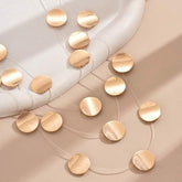 Golden Disc Necklace - Mojood